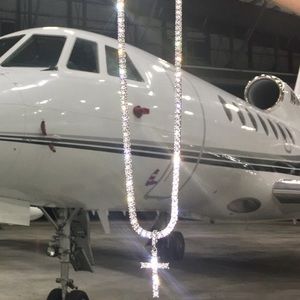 FULL DIAMONDS CZ 18K WHITE GOLD CHAIN MADE ITALY